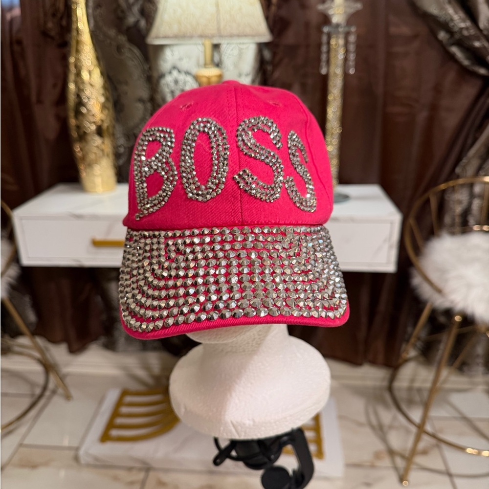 BOSS Pink Rhinestone Cap - Picture 2 of 4
